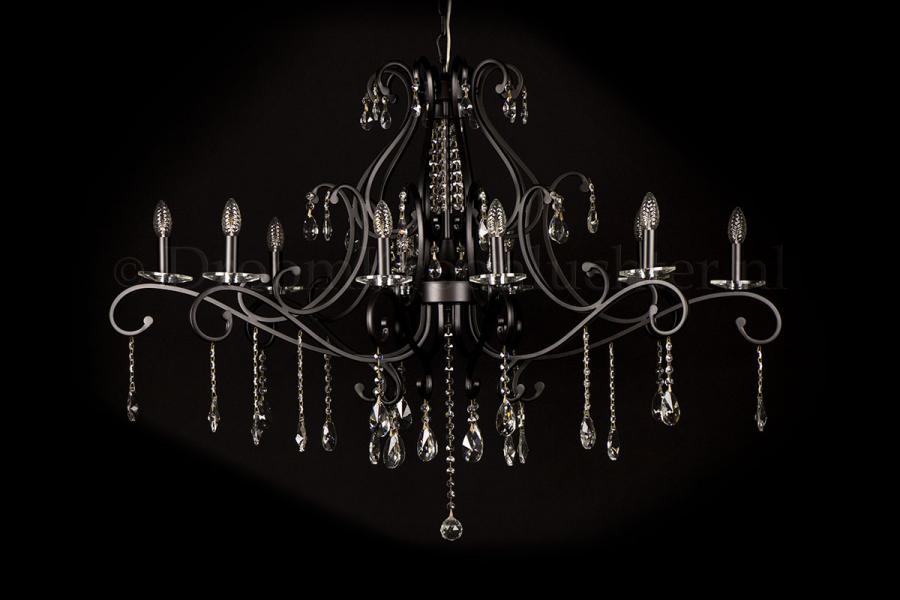 Crystal Chandelier Clarance 10 lights (matt black) - Modern chandeliers