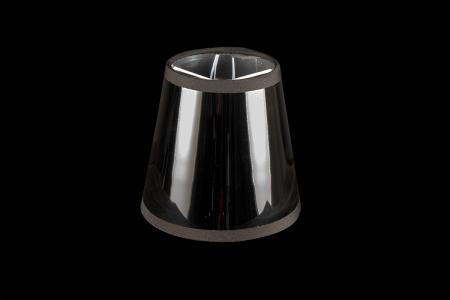Klemkapje spiegel zwart zilver 12cm - Lampenkappen voor kroonluchters