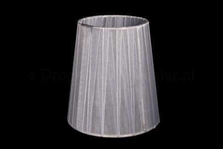 Clip on lampshade organza silver double fabric - Lamp shades for chandeliers