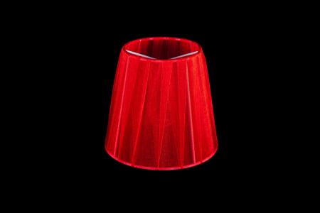 Klemkapje Organza rood dubbel gestoffeerd - Lampenkappen voor kroonluchters