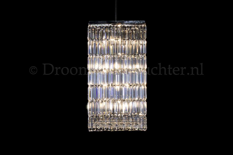Pendant light Mira 45cm, crystal chrome 8 light chandelier - Crystal chandeliers