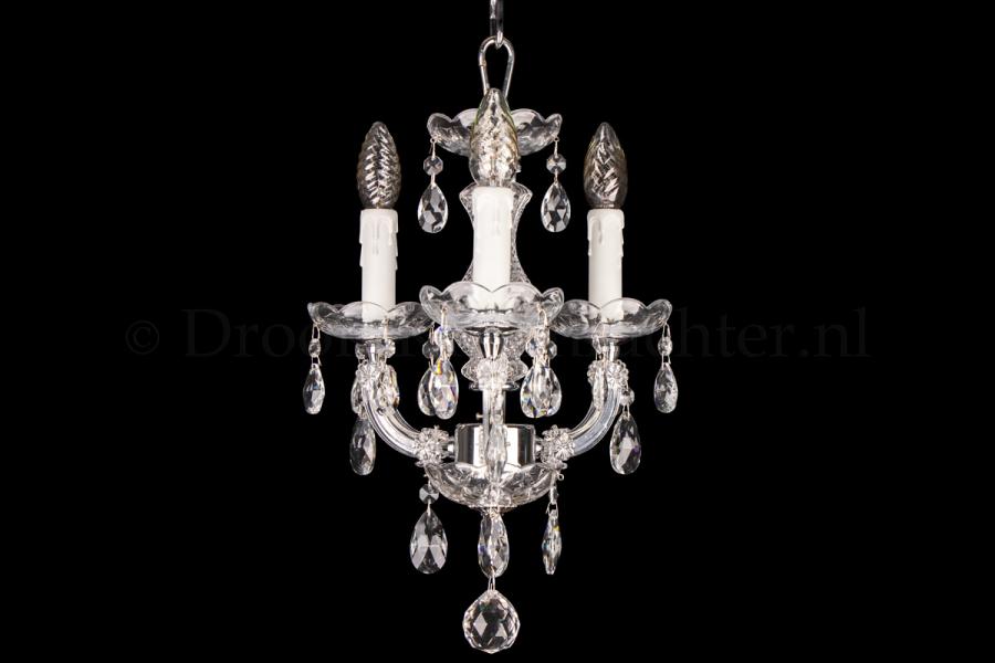 Crystal Chandelier Maria Theresa in chrome 3 lights - Ø30cm - Crystal chandeliers