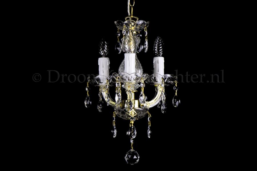 Chandelier Maria Theresa in gold 3 lights - Ø27cm - Marie Therese chandeliers