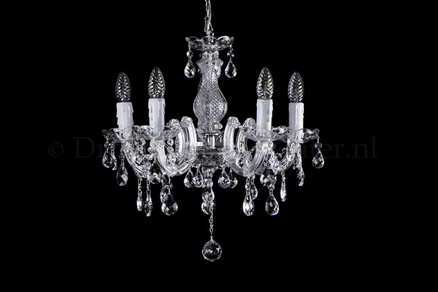 Crystal Chandelier Maria Theresa in chrome 5 lights - Ø45cm - Crystal chandeliers