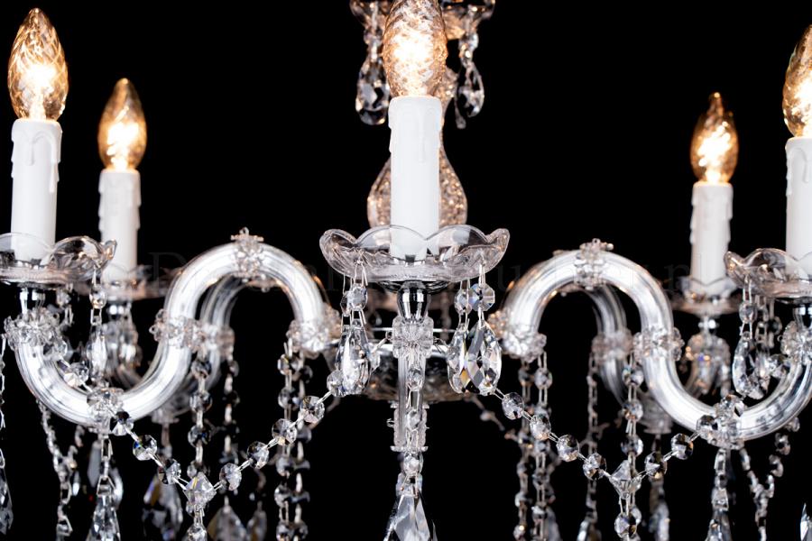Crystal Chandelier Maria Theresa in chrome 6 lights - Ø60cm - Crystal chandeliers