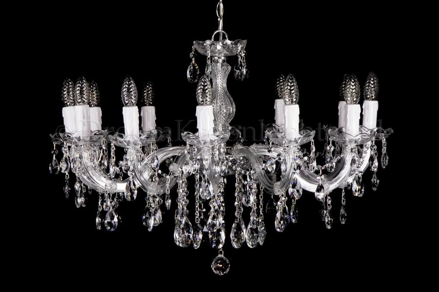 Crystal Chandelier Maria Theresa in chrome 12 lights - Ø75cm - Crystal chandeliers