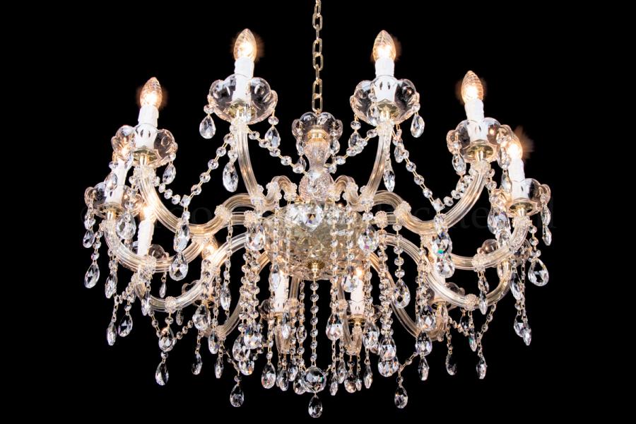 Crystal Chandelier Maria Theresa in gold 12 lights - Ø75cm - Crystal chandeliers
