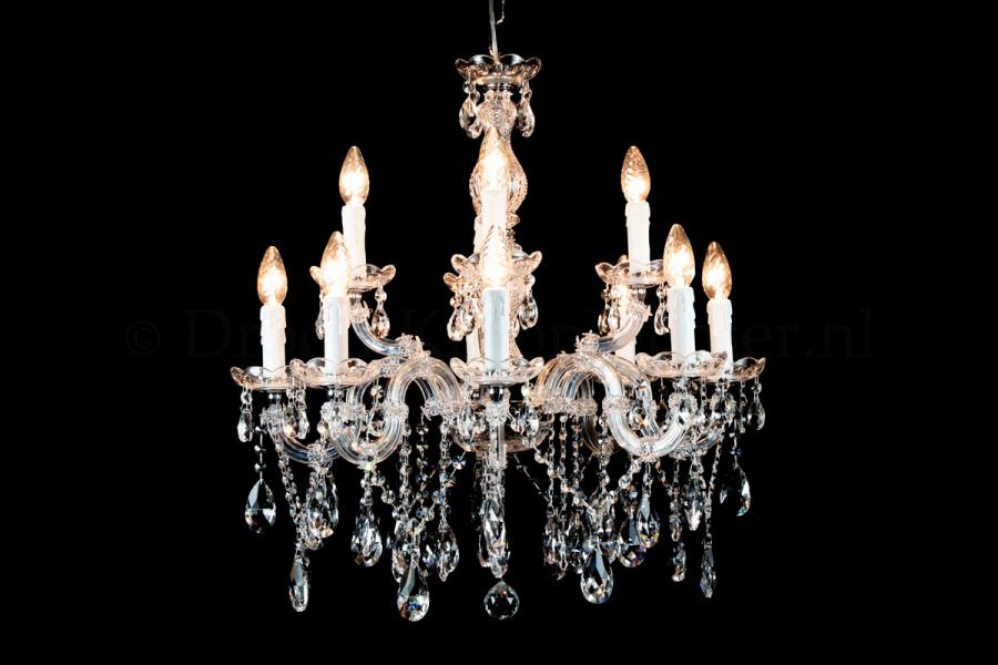 Crystal Chandelier Maria Theresa in chrome 12 lights - Ø60cm - Crystal chandeliers