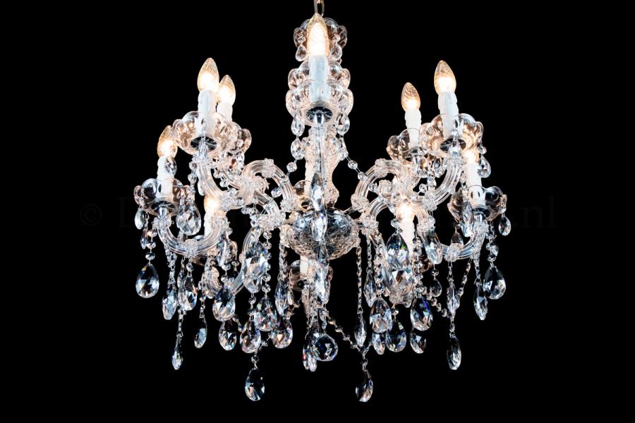 Crystal Chandelier Maria Theresa in chrome 12 lights - Ø60cm - Crystal chandeliers