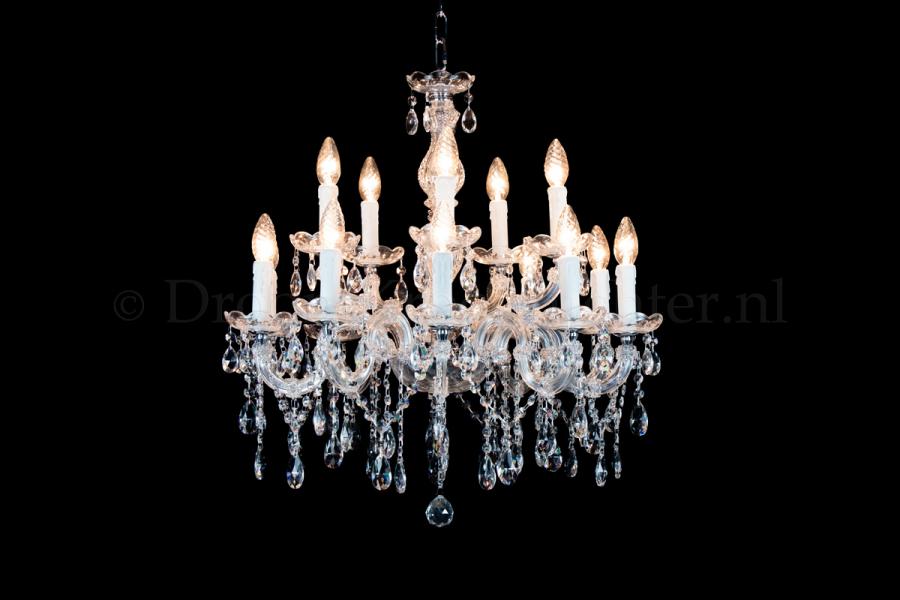 Crystal Chandelier Maria Theresa in chrome 15 lights - Ø60cm - Crystal chandeliers