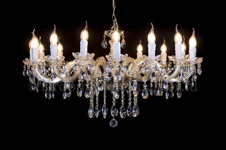 Crystal Chandelier Maria Theresa in gold 16 lights - Ø95cm - Crystal chandeliers