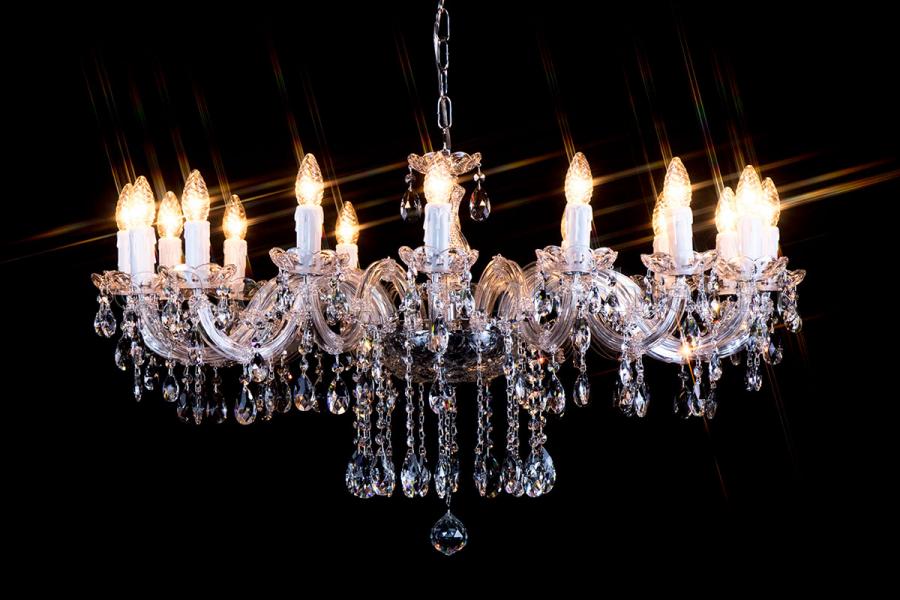 Crystal Chandelier Maria Theresa in chrome 16 lights - Ø95cm - Crystal chandeliers