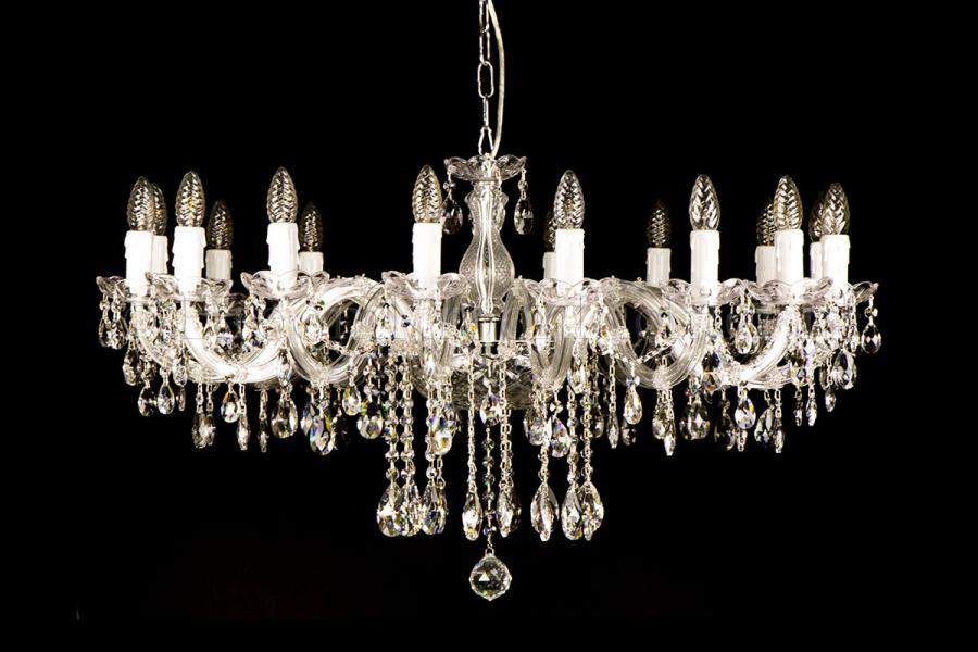 Crystal Chandelier Maria Theresa in chrome 16 lights - Ø95cm - Crystal chandeliers