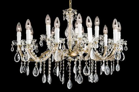Chandelier Maria Theresa in gold 18 lights - Ø29.5 Inch/75cm Low Model - Crystal chandeliers