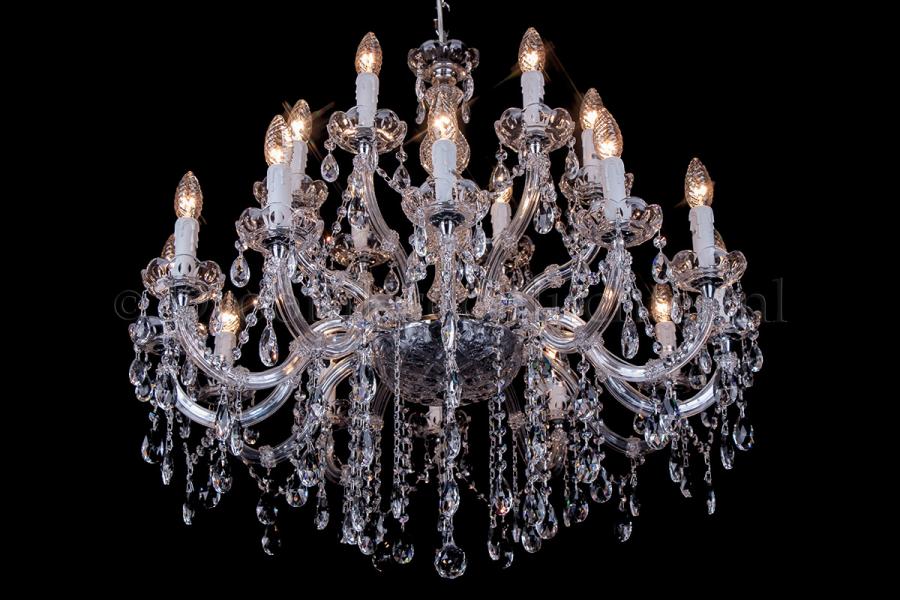 Crystal Chandelier Maria Theresa in chrome 18 lights - Ø75cm - Crystal chandeliers