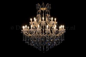 Kristallen kroonluchter Maria Theresa 24 lichts (kristal/goud) - Ø125cm