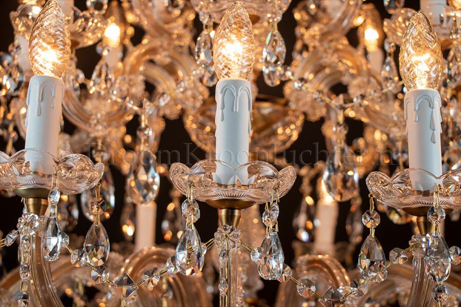 Crystal Chandelier Maria Theresa in bronze 28 lights - Ø95cm - Crystal chandeliers