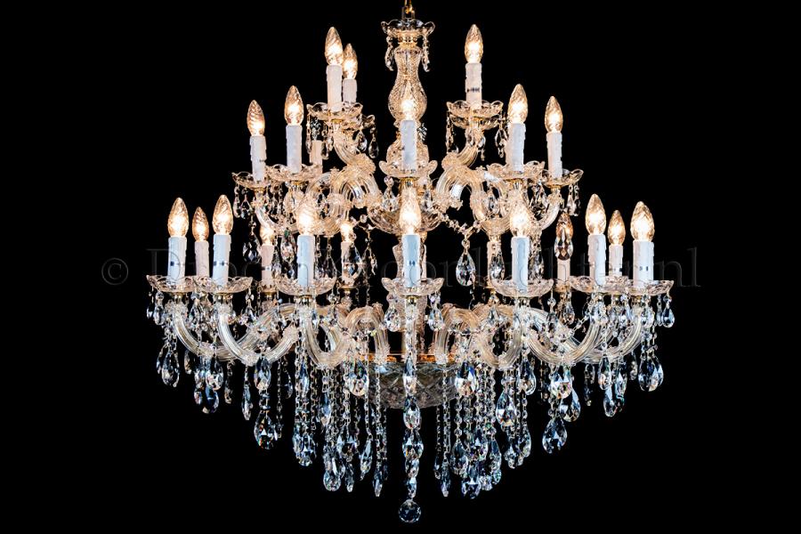 Crystal Chandelier Maria Theresa in gold 28 lights - Ø95cm