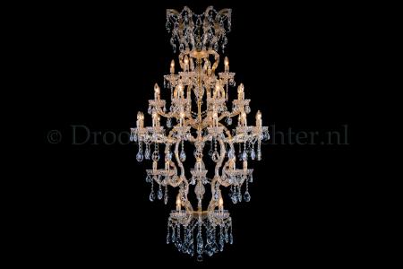 Crystal Chandelier Maria Theresa in gold 36 lights Loftmodel - Ø100cm - Crystal chandeliers