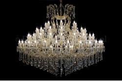 Crystal Chandelier Maria Theresa in gold 77 lights Wide Model - Ø200cm 