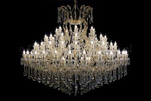 Kristallen kroonluchter Maria Theresa 77 lichts Breed model (kristal/goud) - Ø200cm