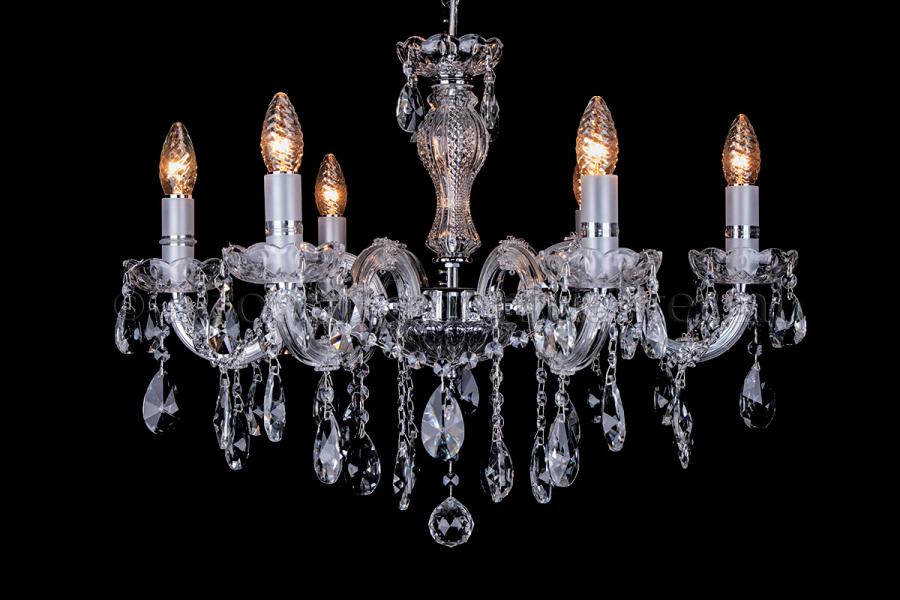 Deluxe Crystal Chandelier Maria Theresa in chrome 6 lights - Ø60cm 