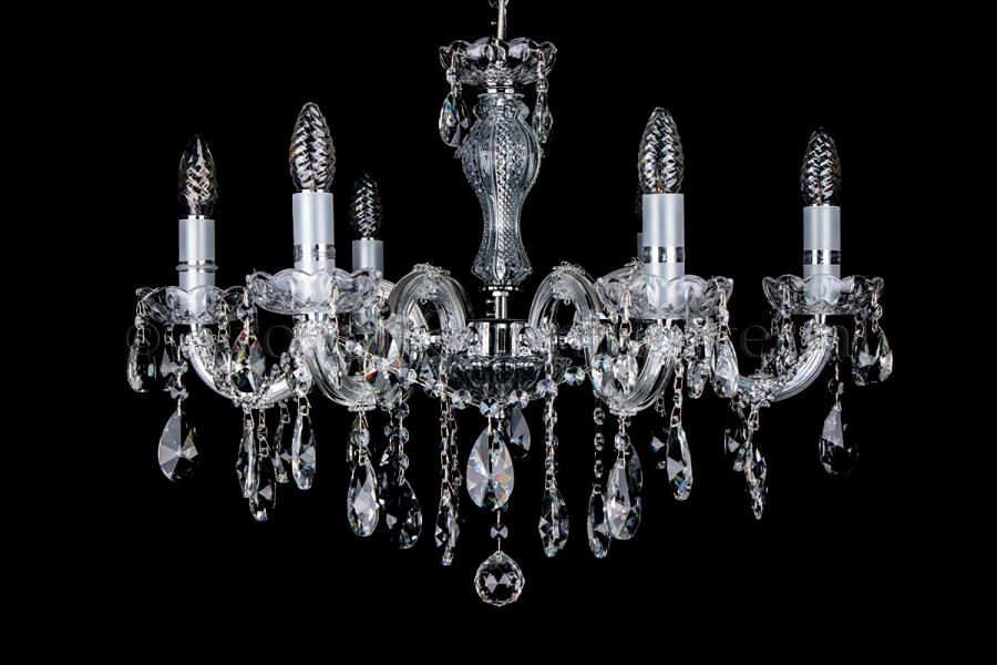 Deluxe Crystal Chandelier Maria Theresa in chrome 6 lights - Ø60cm - Crystal chandeliers