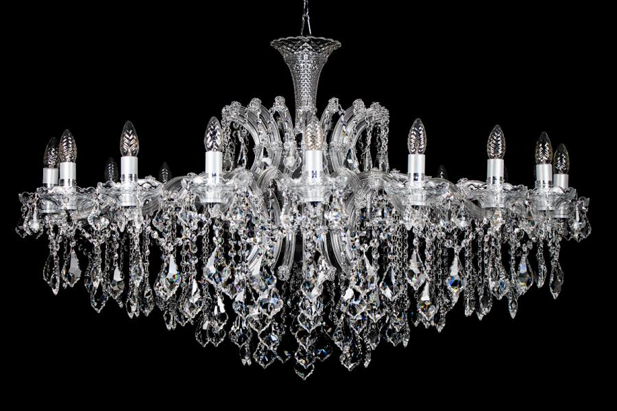 Crystal Chandelier Josephine 18 light 120cm (chrome) - Crystal chandeliers