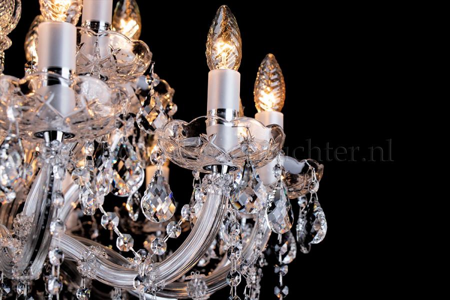 Deluxe Crystal Chandelier Maria Theresa in chrome 12+6 lights - Ø75cm - Crystal chandeliers