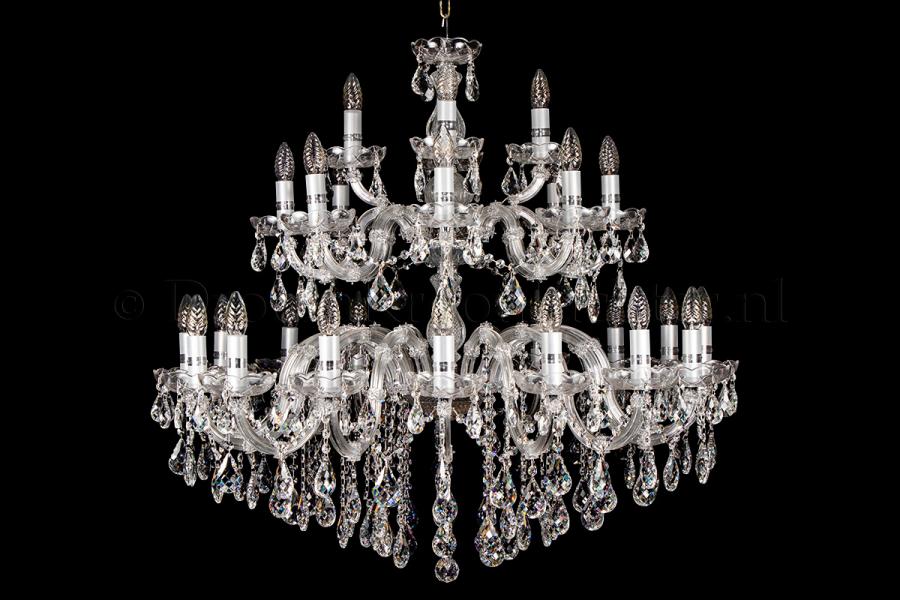 Deluxe Crystal Chandelier Maria Theresa in chrome 28 lights - Ø95cm/37 Inch - Crystal chandeliers