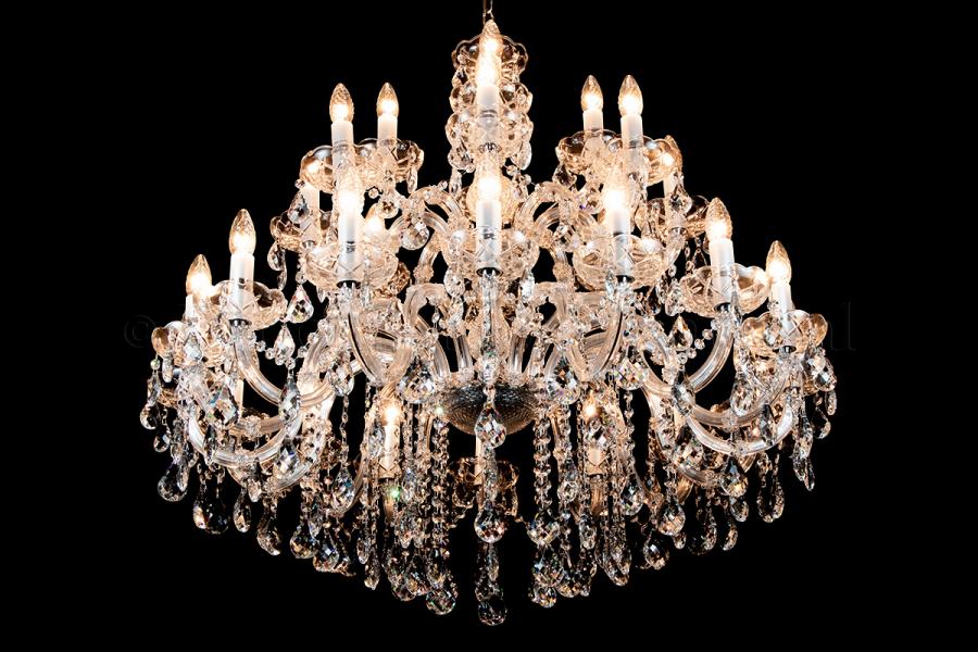 Deluxe Crystal Chandelier Maria Theresa in chrome 28 lights - Ø95cm/37 Inch - Crystal chandeliers