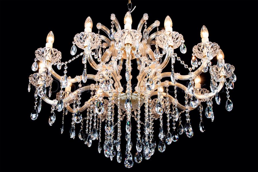 Deluxe Crystal Chandelier Maria Theresa in gold Oval 12 lights - 100cm x 80cm (39.4 x 31.5 Inch) - Crystal chandeliers