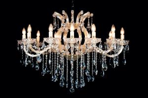 Deluxe Crystal Chandelier Maria Theresa in gold Oval 12 lights - 100cm x 80cm (39.4 x 31.5 Inch)