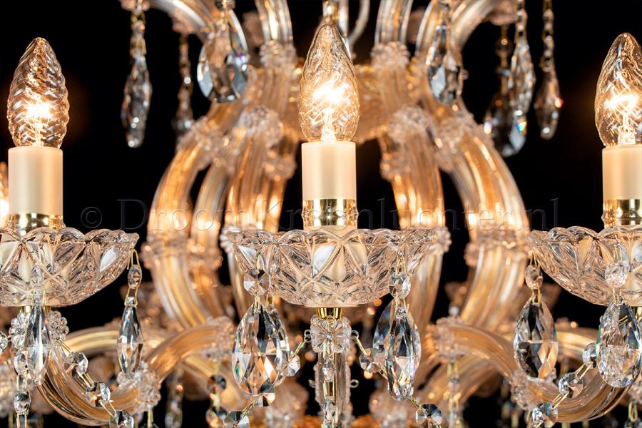 Deluxe Crystal Chandelier Maria Theresa in gold Oval 12 lights - 100cm x 80cm (39.4 x 31.5 Inch) - Crystal chandeliers