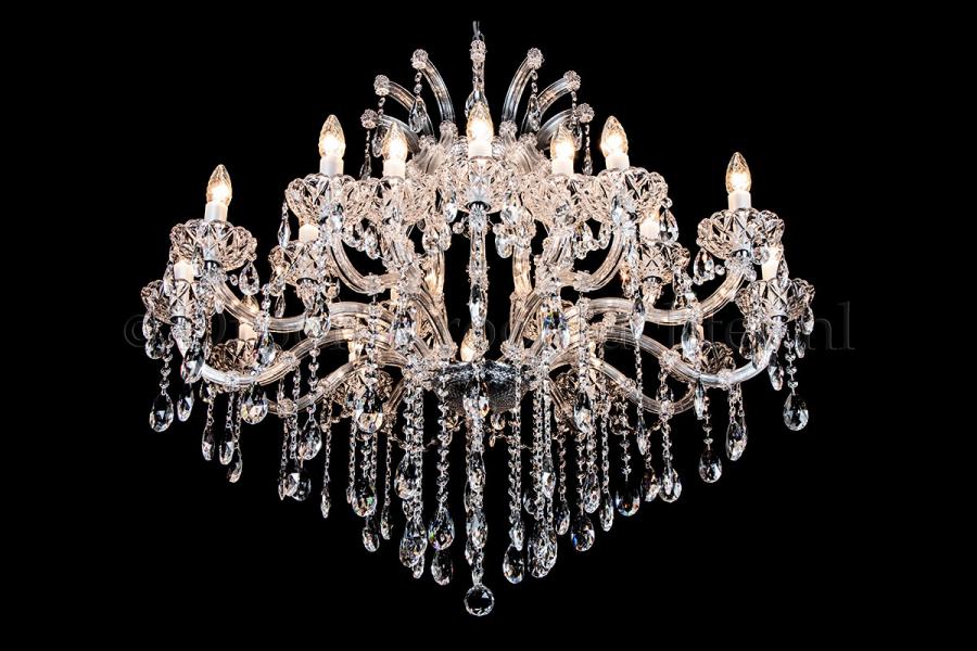 Deluxe Crystal Chandelier Maria Theresa in chrome Oval 18 lights - 100cm x 80cm (39.4 x 31.5 Inch) - Crystal chandeliers