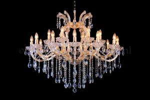 Deluxe Crystal Chandelier Maria Theresa in gold Oval 18 lights - 100cm x 80cm (39.4 x 31.5 Inch)