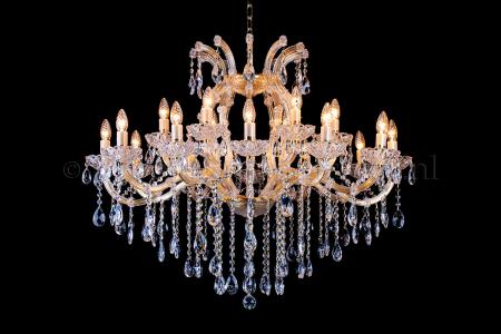 Deluxe Crystal Chandelier Maria Theresa in gold Oval 18 lights - 100cm x 80cm (39.4 x 31.5 Inch) - Crystal chandeliers