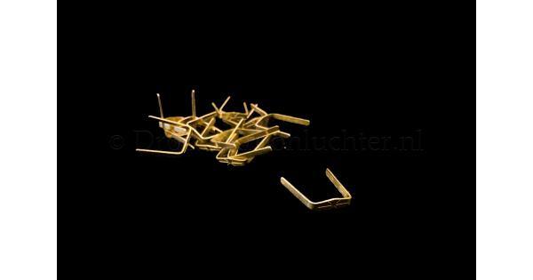 Clip ( kristal haakje ) 10 mm goud verguld ( per 750 stuks ) voor de bevestiging van
