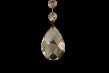 Crystal Pendant Drop Amber - Glass chandelier parts