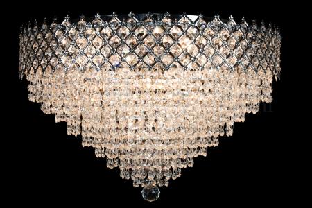 Plafondlamp Amy 9 lichts (kristal/chroom) - Ø60cm - Plafondlampen
