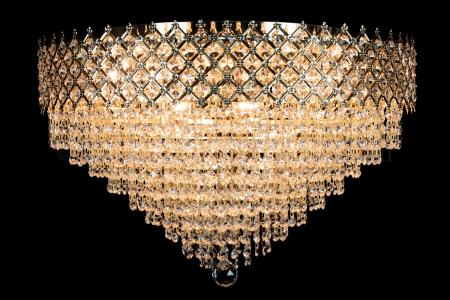 Plafondlamp Amy 9 lichts (kristal/goud) - Ø60cm - Plafondlampen