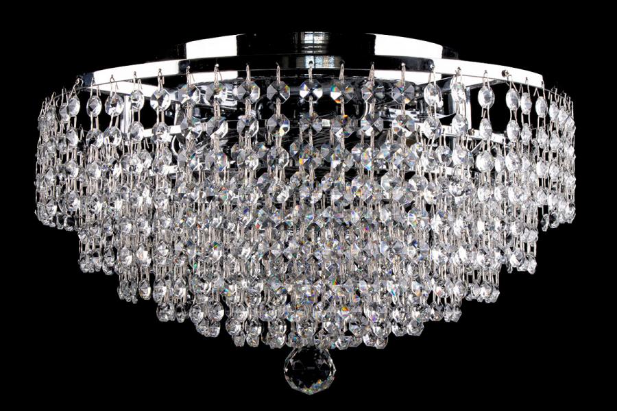 Ceiling lamp Livia 4 lights chrome crystal - Ø40cm - Ceiling lights
