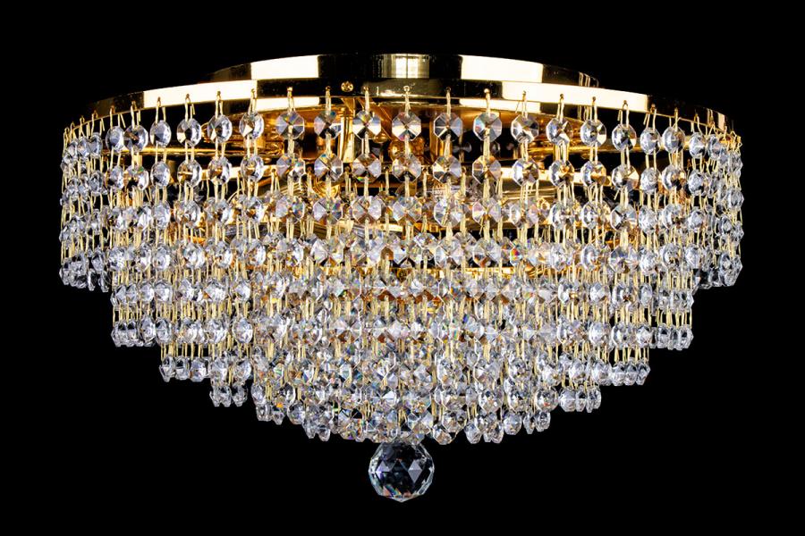 Ceiling lamp Livia 4 lights gold crystal - Ø40cm - Ceiling lights