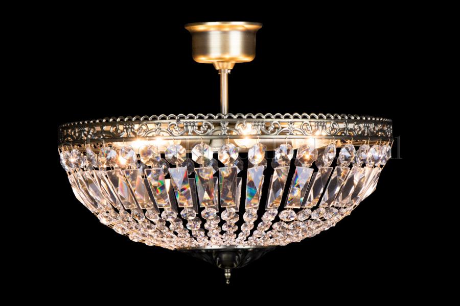 Neem een ​​bad schroot repetitie Plafondlamp Ruby 6 lichts (brons/kristal) - Ø47cm - Plafondlampen