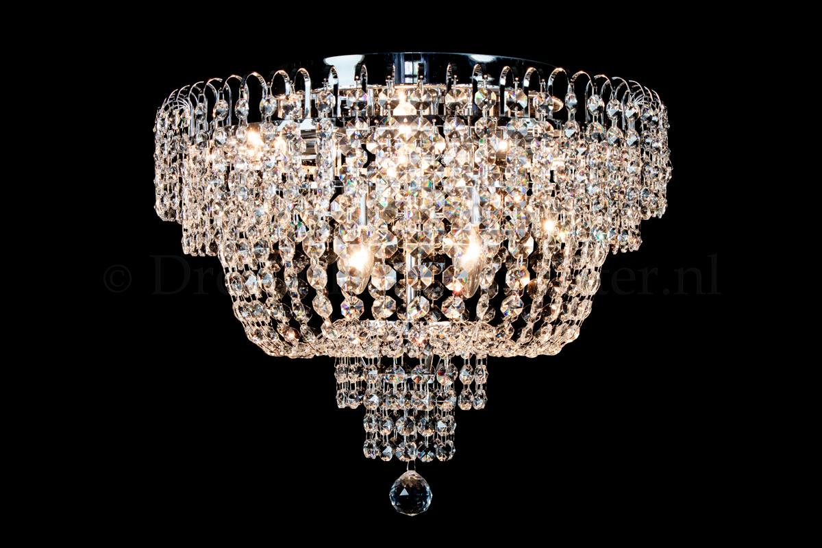 Ceiling lamp Salle 6 light chrome crystal - 50cm/19.7 Inch