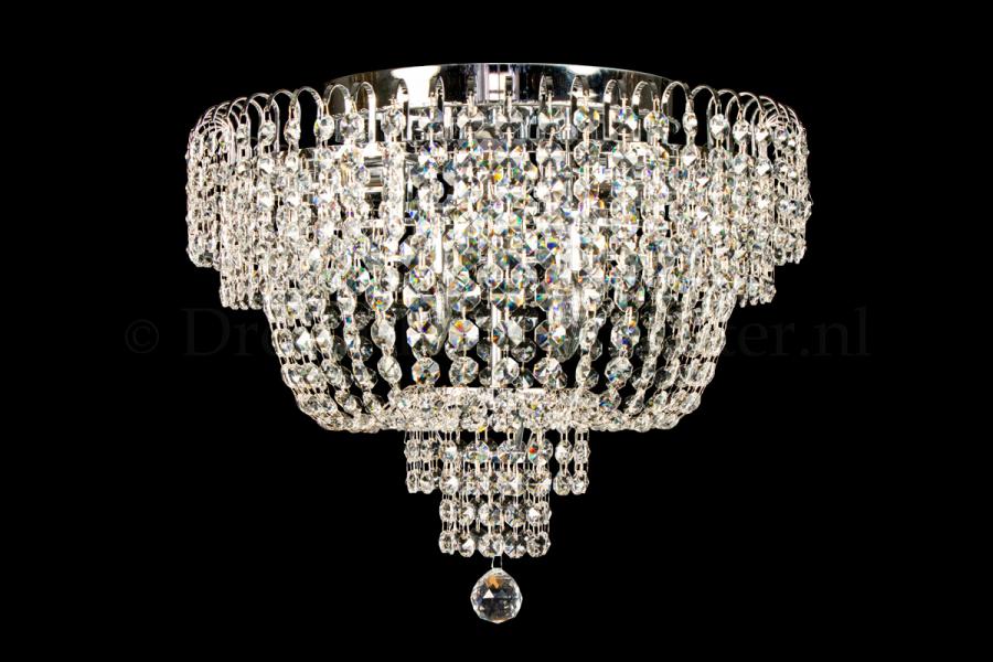 Ceiling lamp Salle 6 light chrome crystal - 50cm/19.7 Inch - Ceiling lights