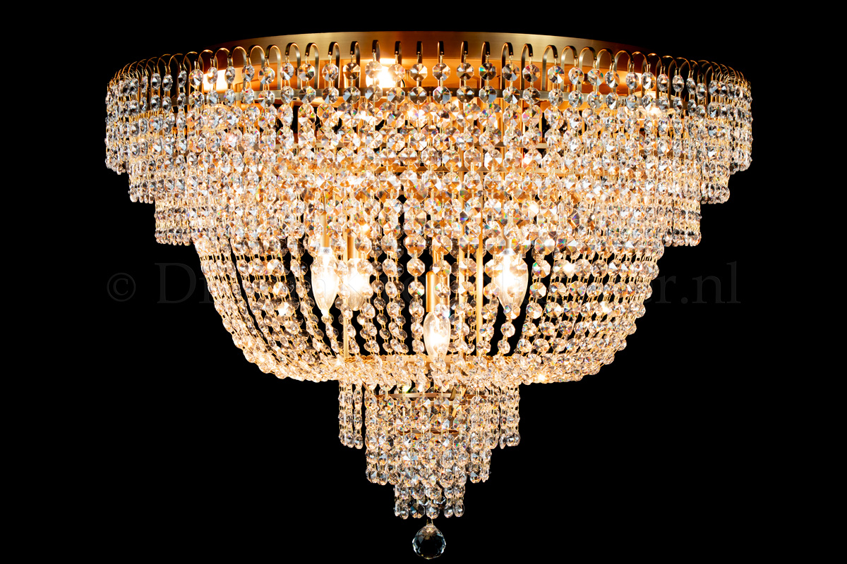 Plafondlamp Salle 9 lichts (kristal/brons) - Ø80cm
