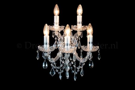 Crystal Wall lamp Maria Theresa 5 lights (crystal/chrome) - C-arm - Marie Therese chandeliers