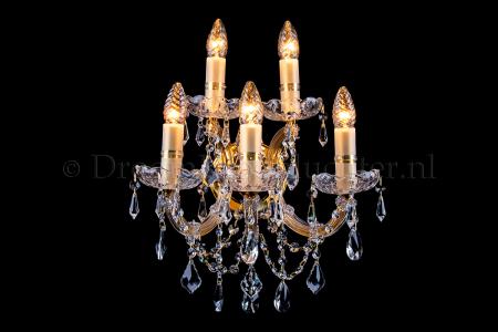 Crystal Wall lamp Maria Theresa 5 lights (crystal/gold) - C-arm - Marie Therese chandeliers