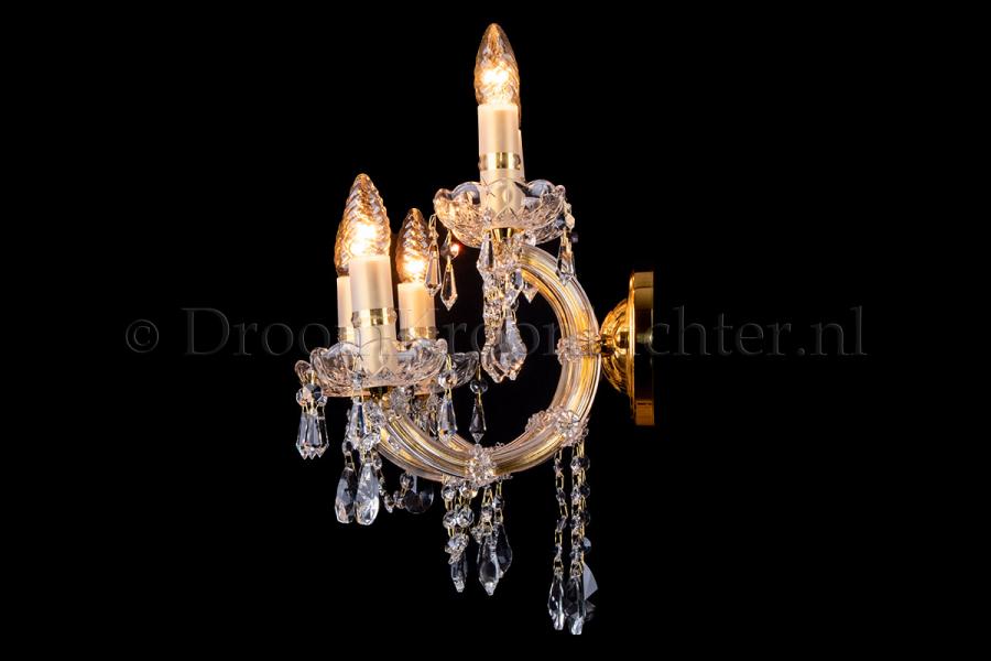 Crystal Wall lamp Maria Theresa 5 lights (crystal/gold) - C-arm - Marie Therese chandeliers